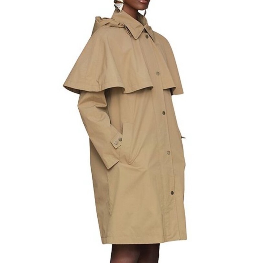 Avec Les Filles Tan Cape-Detail Trench Coat Hooded Cape Raincoat - Picture 4 of 16